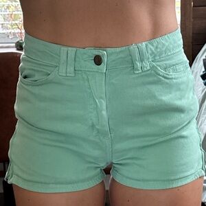 American Apparel Mint Green Jean Shorts